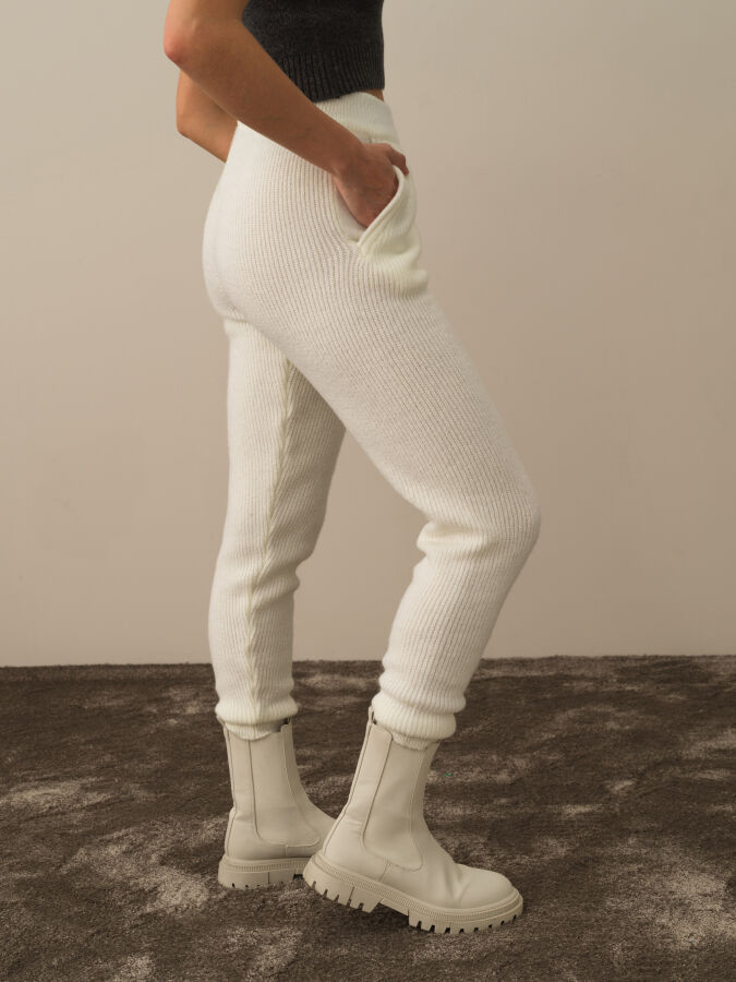 High Waist Regular Fit Knit Pants - Xint