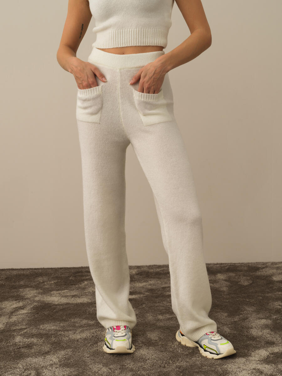 High Waist Regular Fit Knit Pants