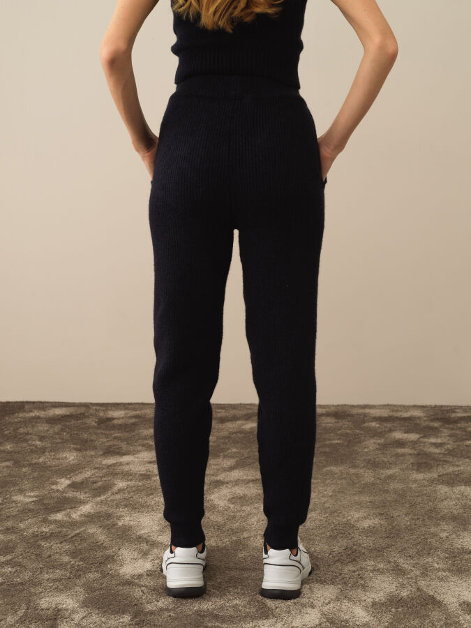 High Waist Regular Fit Knit Pants - Xint