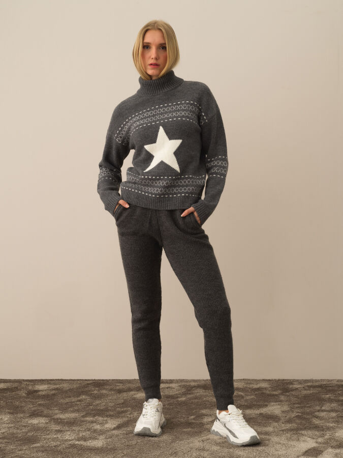 High Waist Regular Fit Knit Pants - Xint