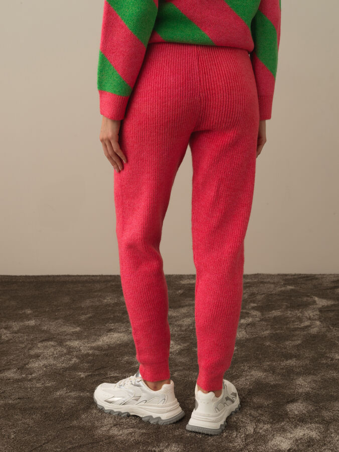 High Waist Regular Fit Knit Pants - Xint