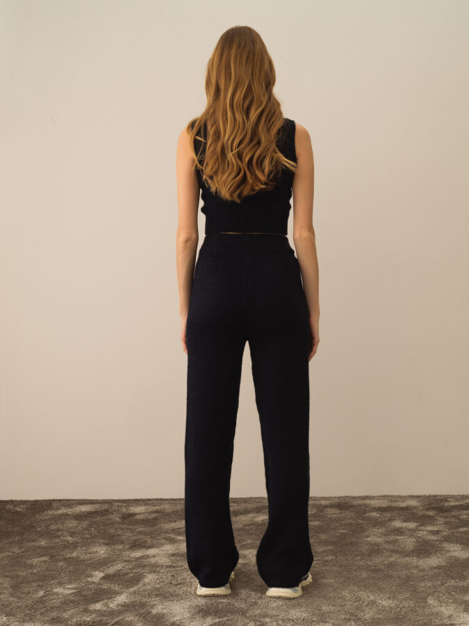 High Waist Regular Fit Knit Pants - Xint