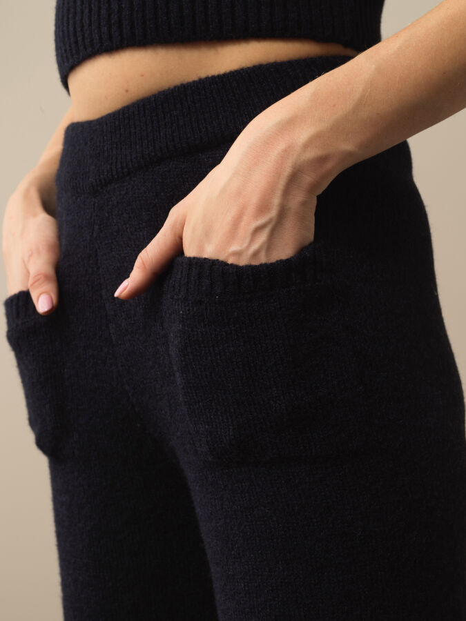 High Waist Regular Fit Knit Pants - Xint