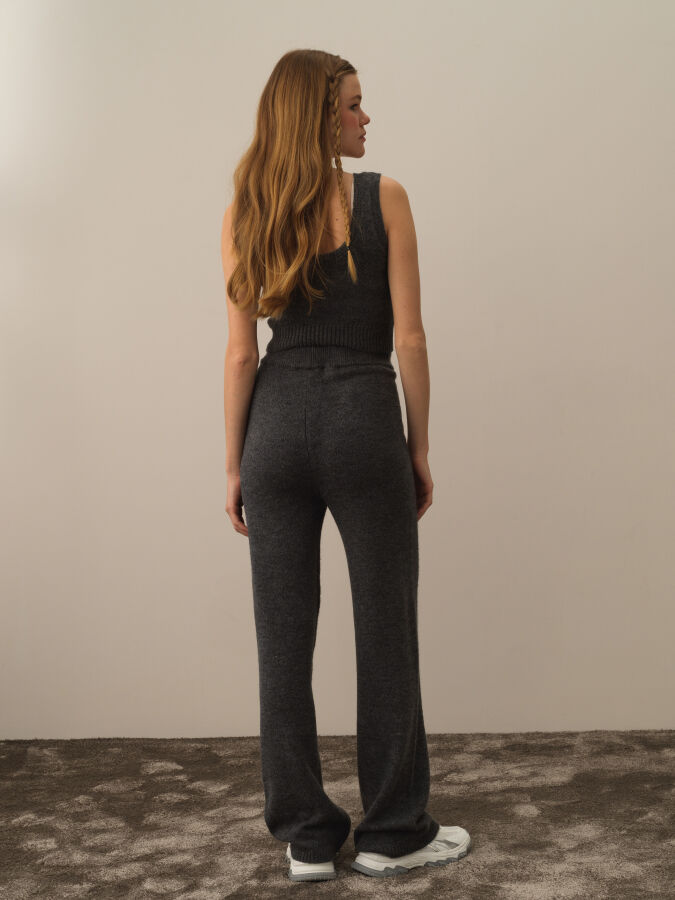 High Waist Regular Fit Knit Pants - Xint