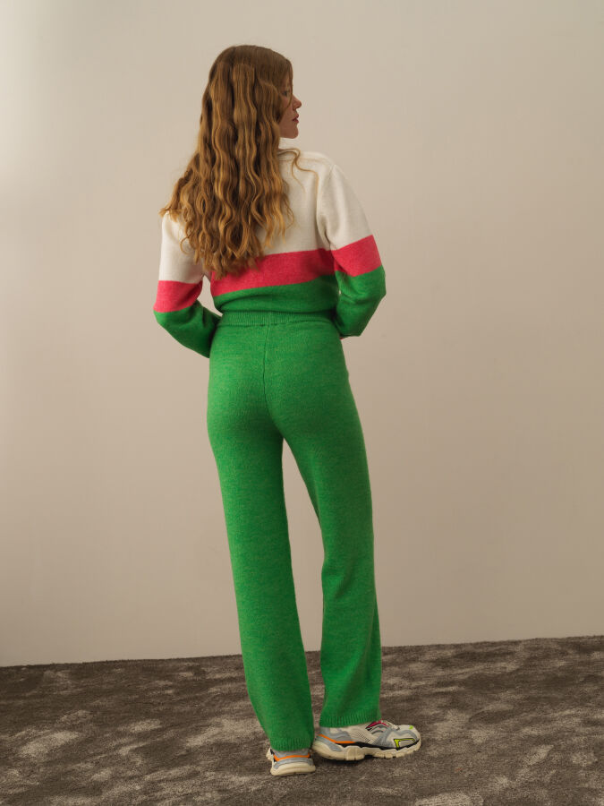 High Waist Regular Fit Knit Pants - Xint