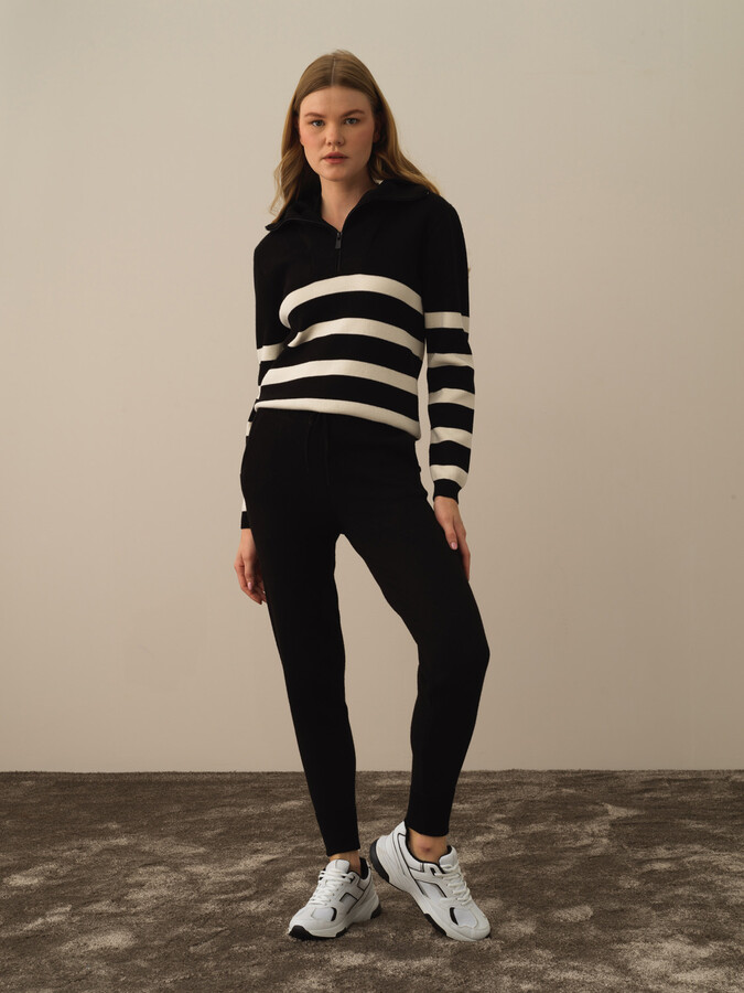 High Waist Regular Fit Knit Pants - Xint