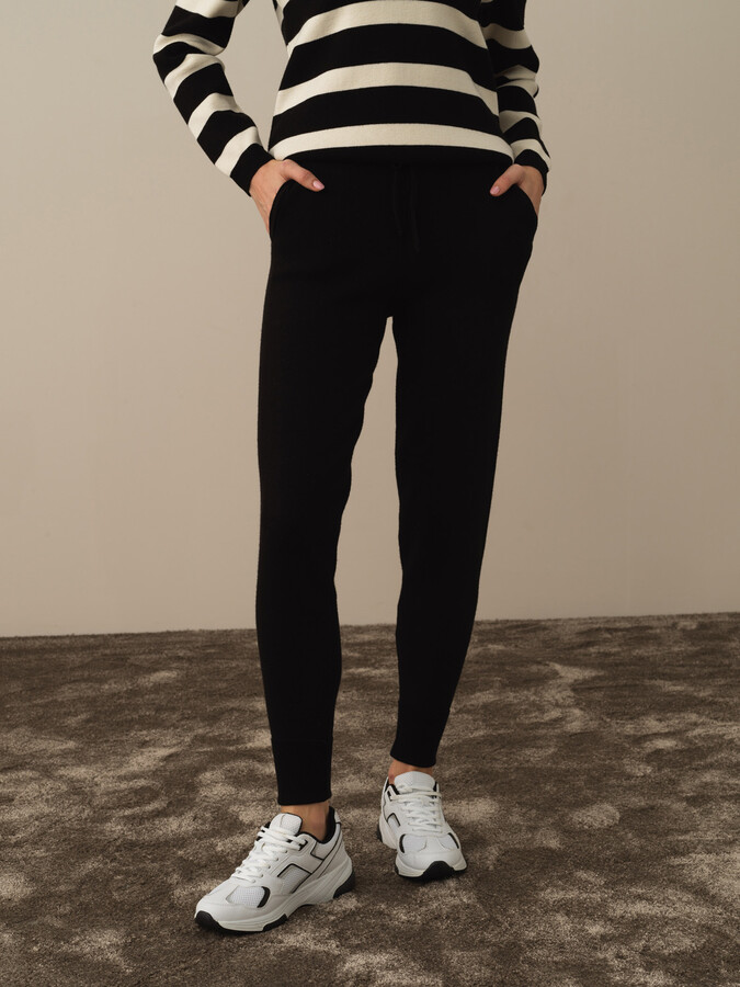 High Waist Regular Fit Knit Pants - Xint