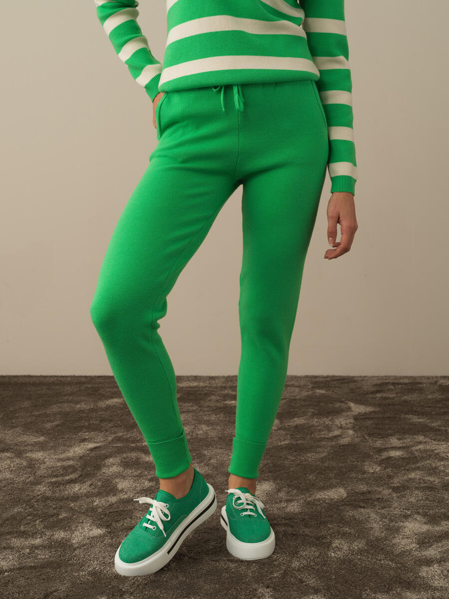 High Waist Regular Fit Knit Pants