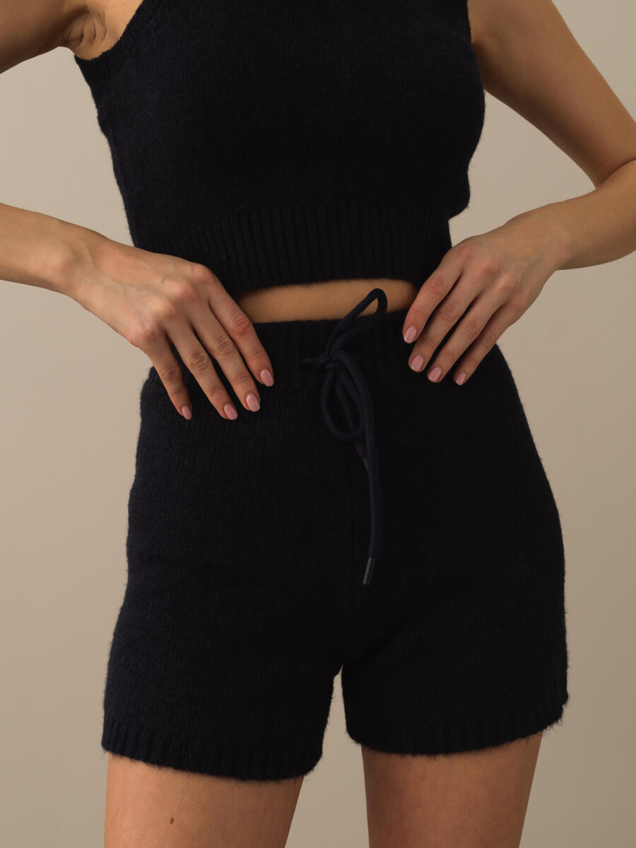 High Waist Regular Fit Knit Shorts