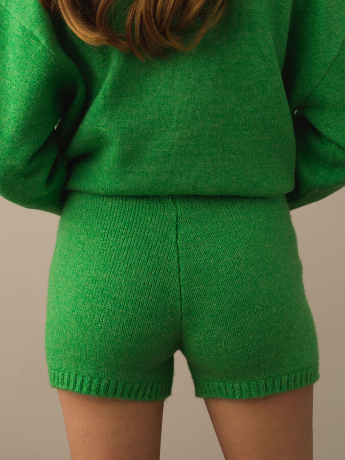 High Waist Regular Fit Knit Shorts - Xint