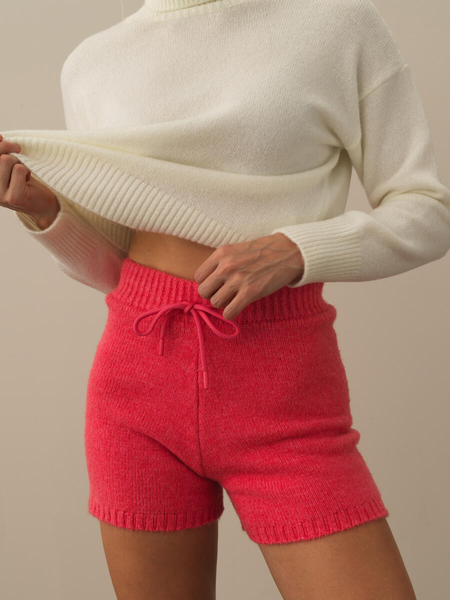 High Waist Regular Fit Knit Shorts