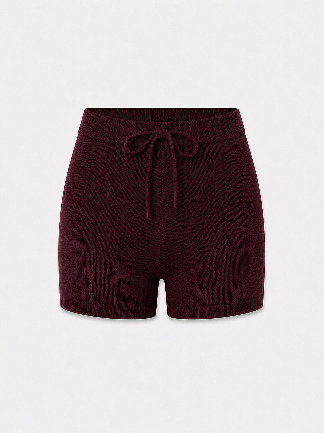 High Waist Regular Fit Knit Shorts - 5