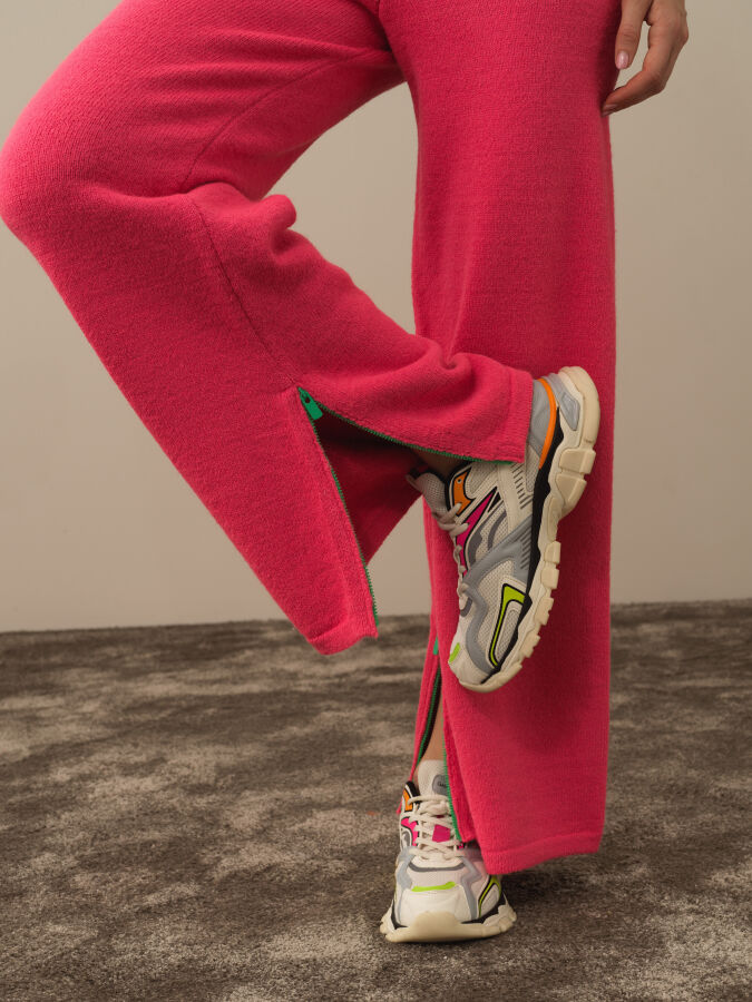 High Waist Regular Fit Wool Knit Pants - Xint