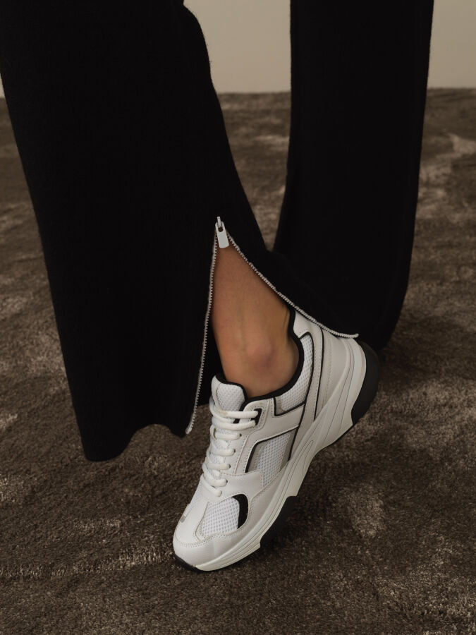 High Waist Regular Fit Wool Knit Pants - Xint