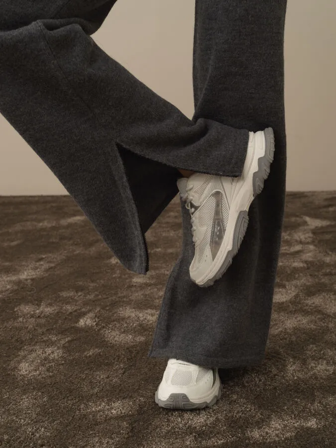 High Waist Regular Fit Wool Knit Pants - Xint