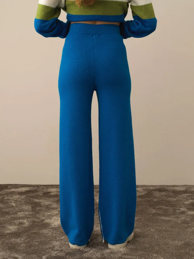 High Waist Regular Fit Wool Knit Pants - Xint