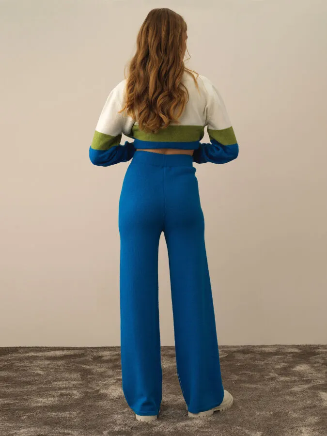 High Waist Regular Fit Wool Knit Pants - Xint