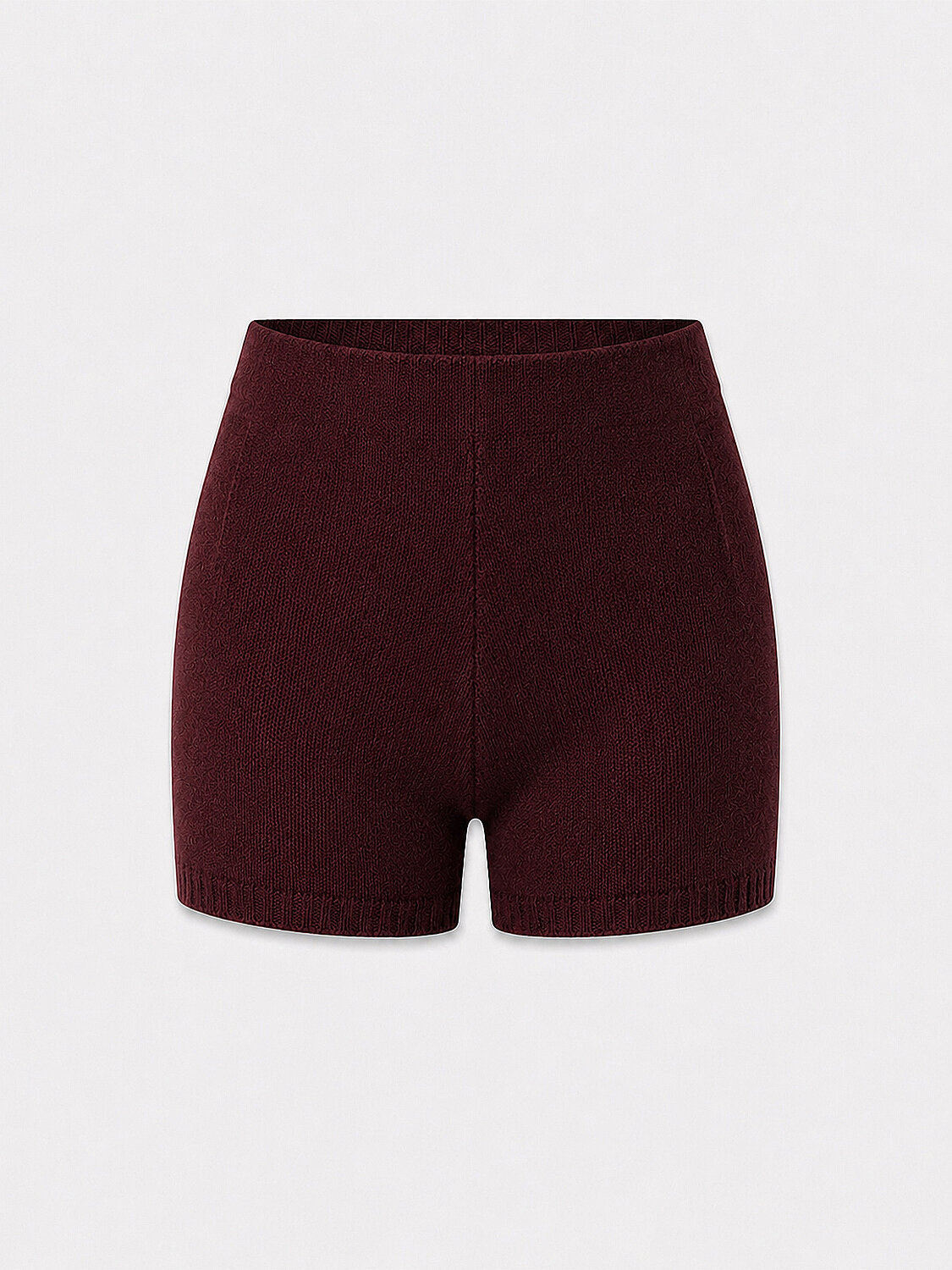High Waist Regular Fit Wool Knit Shorts - 5
