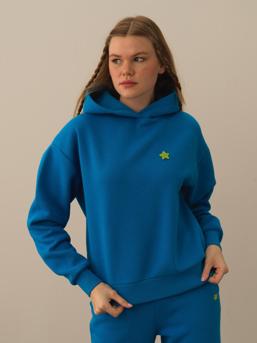 Hooded Cotton Oversized Basic Sweatshirt