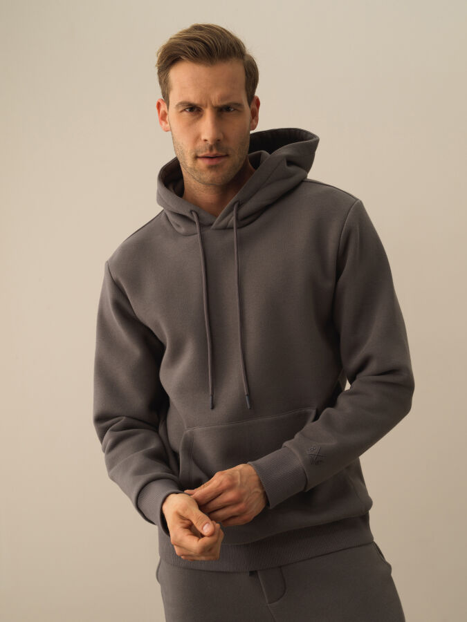 Hooded Regular Fit Basic Sweatshirt - Xint