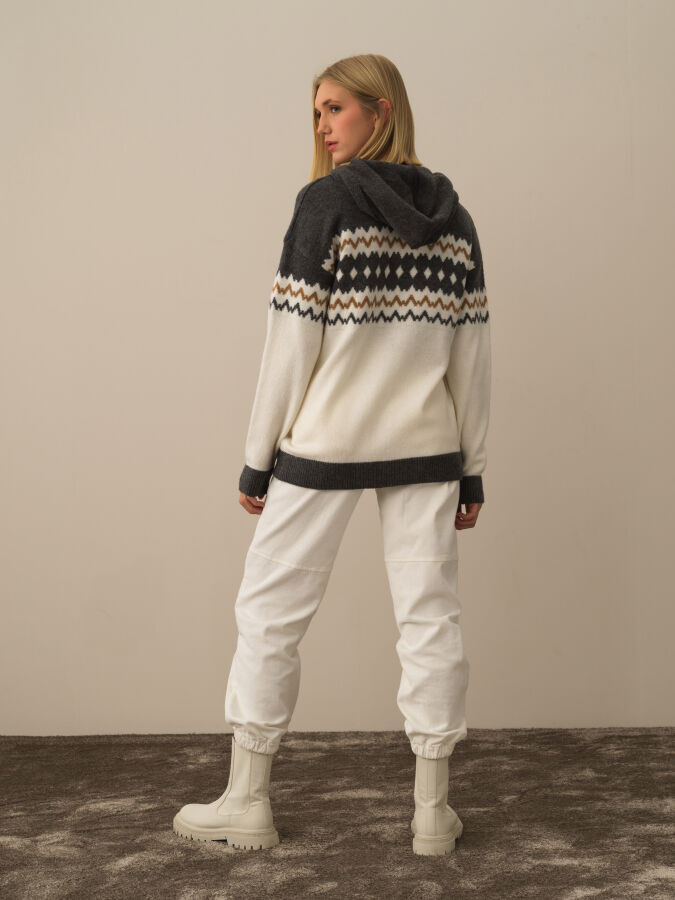 Hooded Zippered Oversized Cardigan - Xint