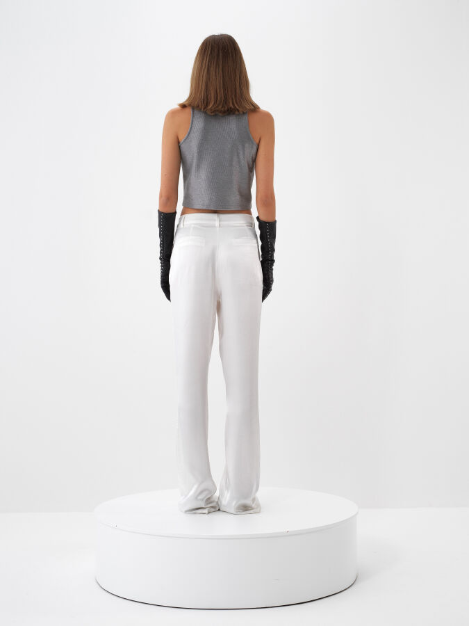 Antrasit Işıltılı Sim Detaylı Slim Fit Atlet - Xint