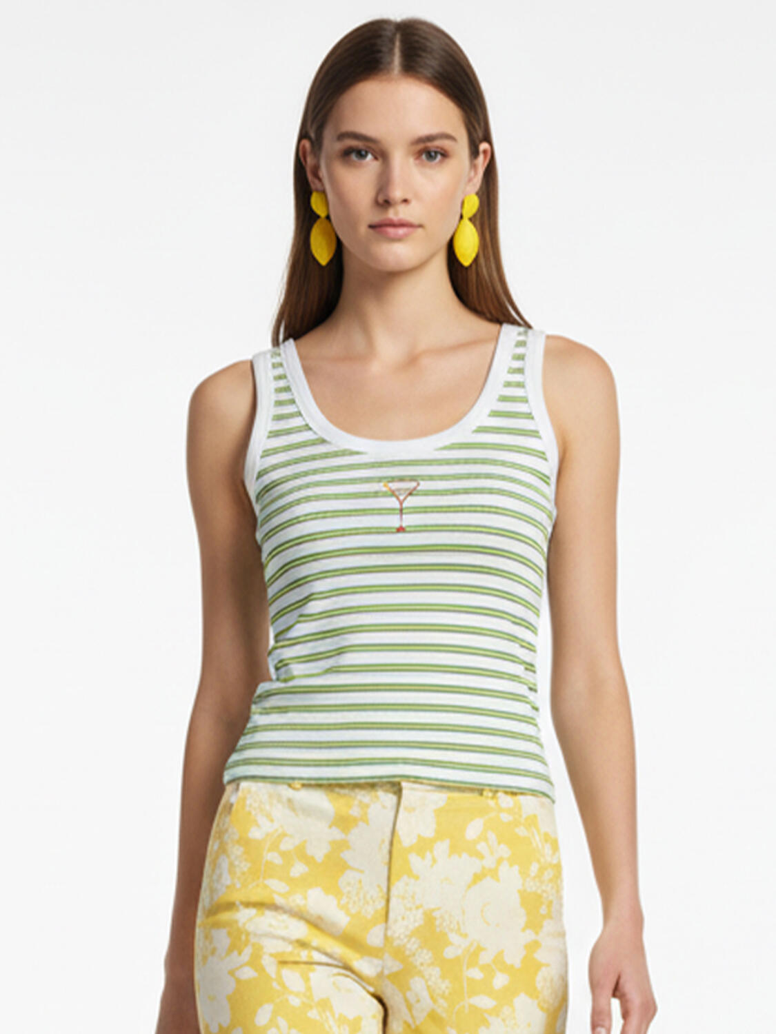 Beyaz Pamuk Dokulu Regular Fit Atlet - 1