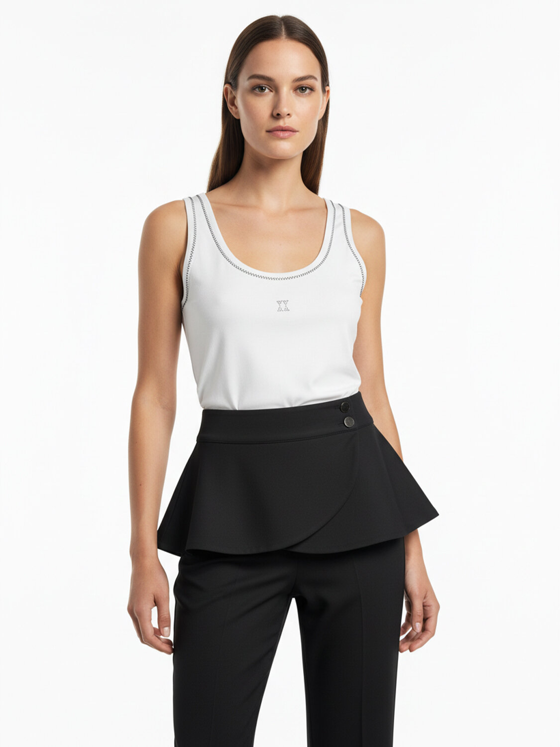 Beyaz Pamuk Dokulu Regular Fit Atlet