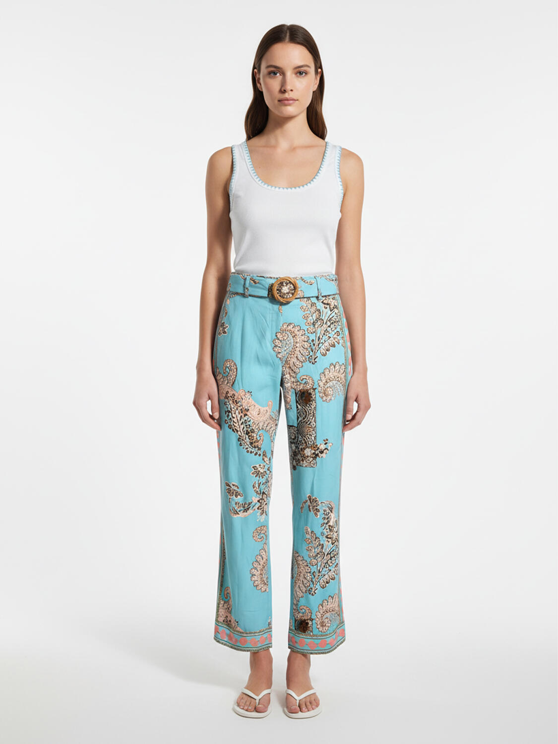 Beyaz Pamuk Dokulu Regular Fit Atlet - 2