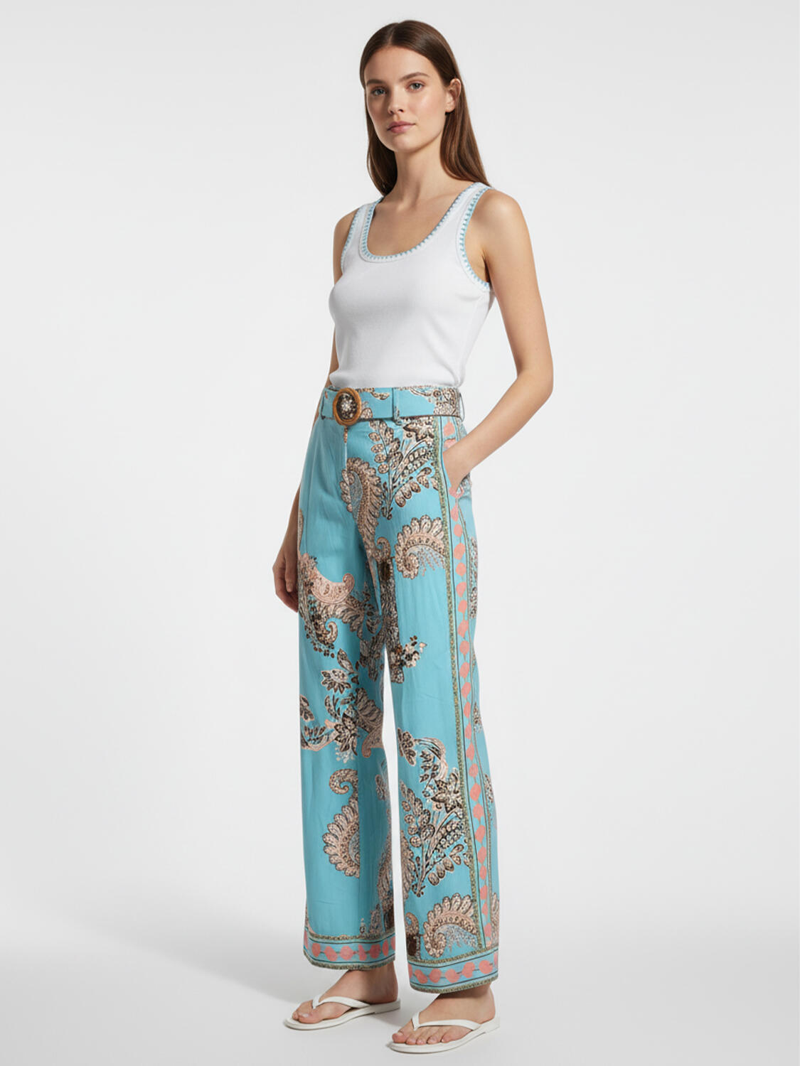 Beyaz Pamuk Dokulu Regular Fit Atlet - 3