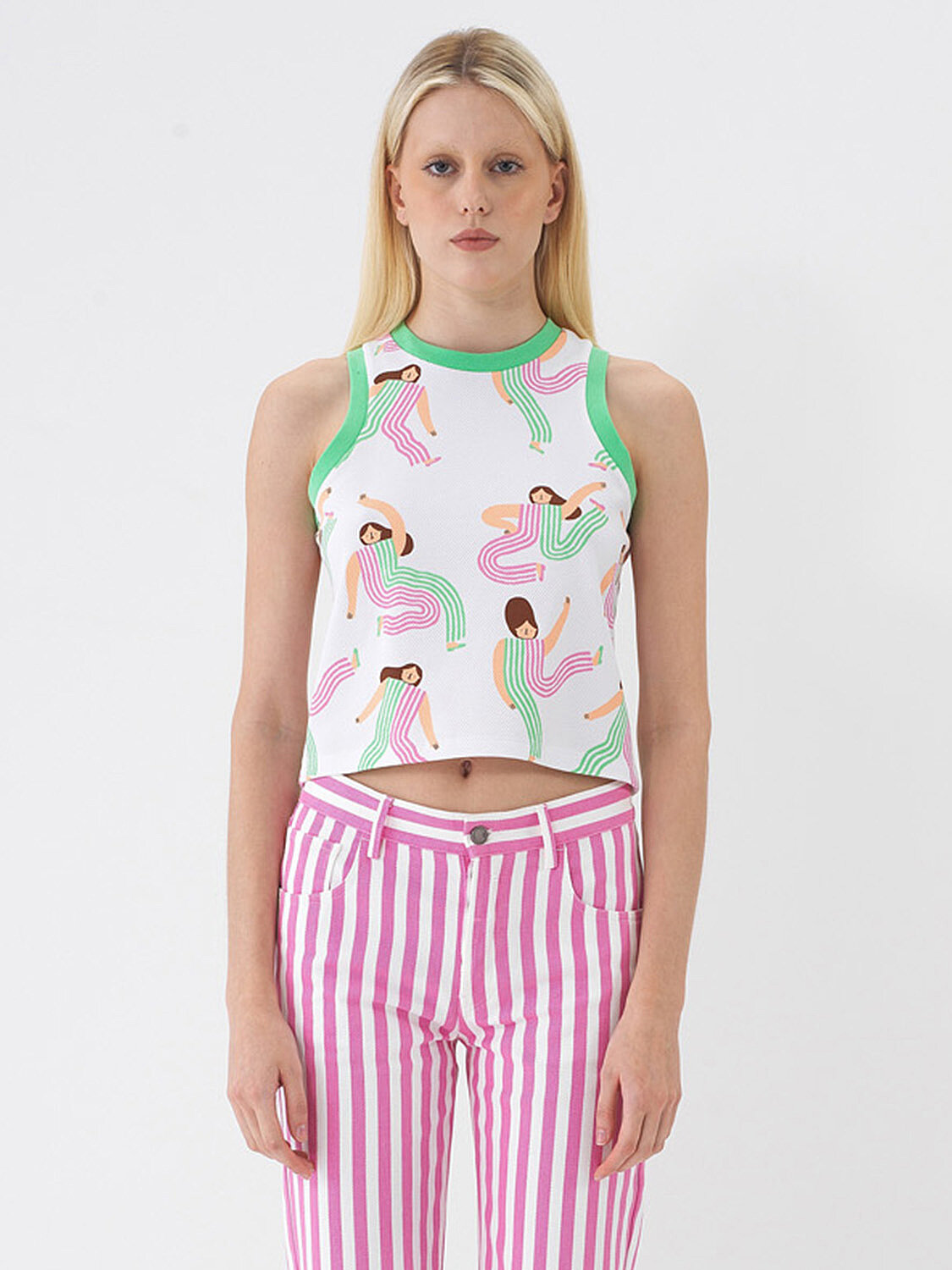 Beyaz Pamuk Dokulu Regular Fit Atlet