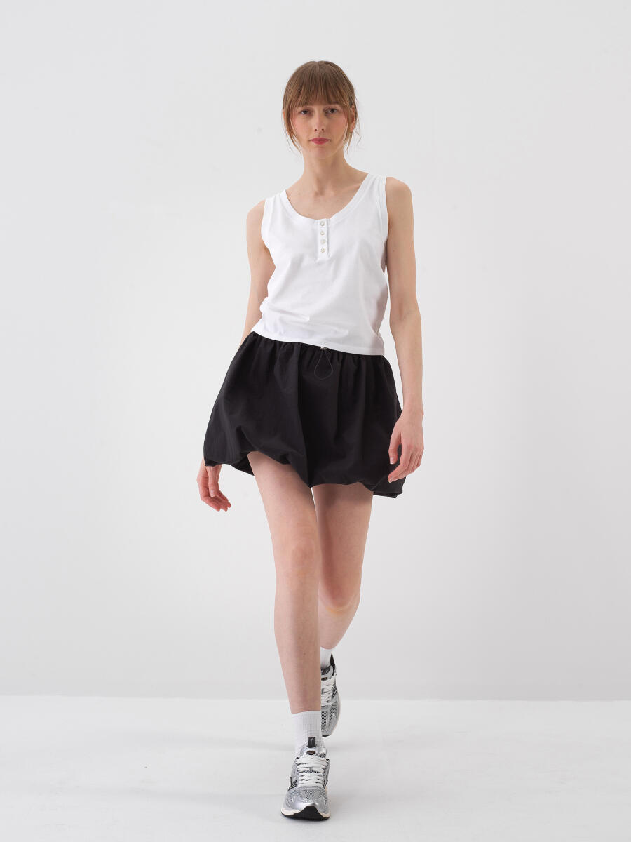 Beyaz Pamuk Dokulu Regular Fit Atlet - 2