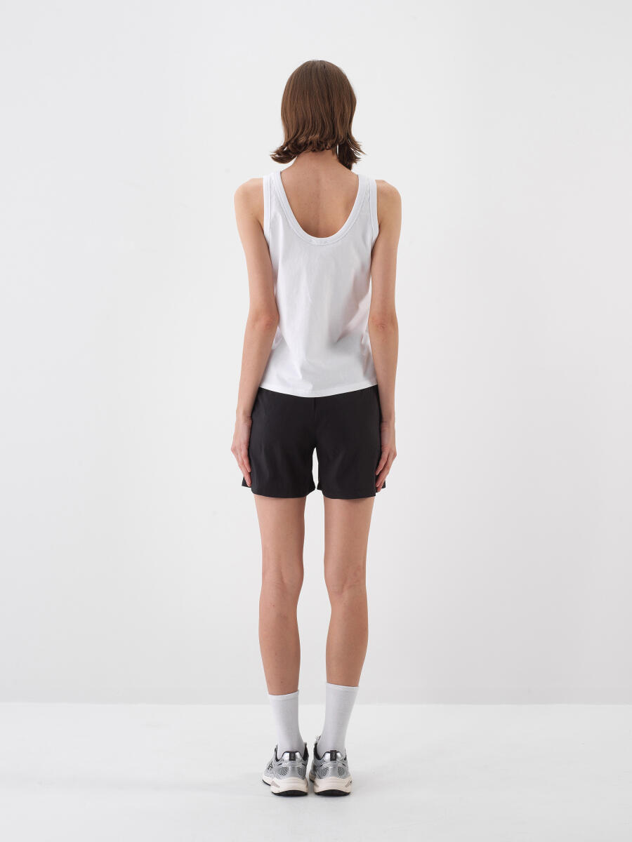 Beyaz Pamuk Dokulu Regular Fit Atlet - 5