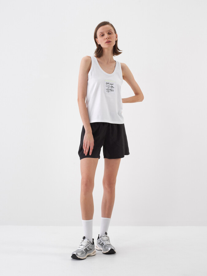 Beyaz Pamuk Dokulu Regular Fit Atlet (1)