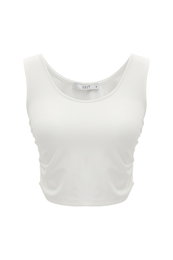 Beyaz Doğal Dökümlü Slim Fit Atlet - 5