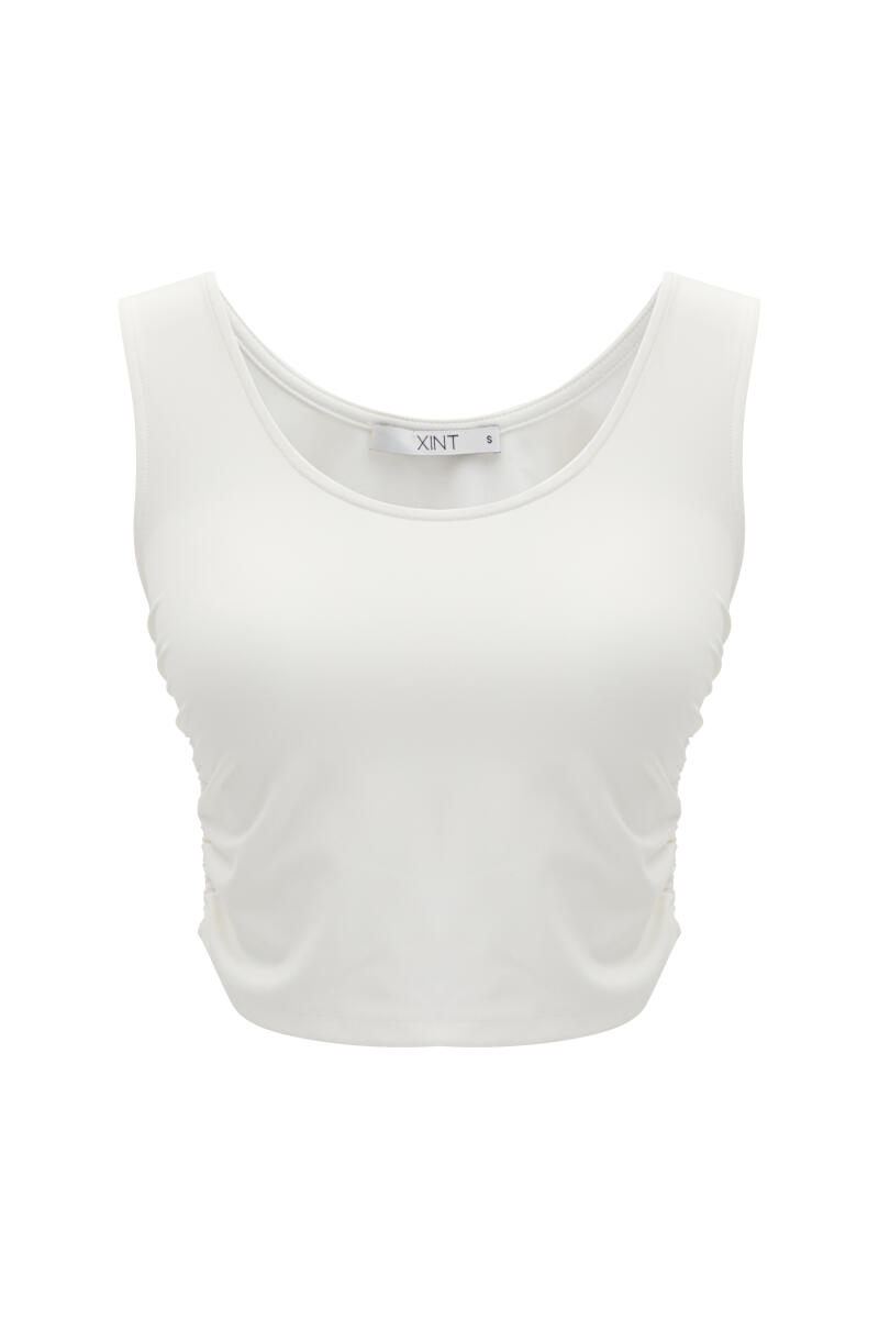 Beyaz Doğal Dökümlü Slim Fit Atlet - 5