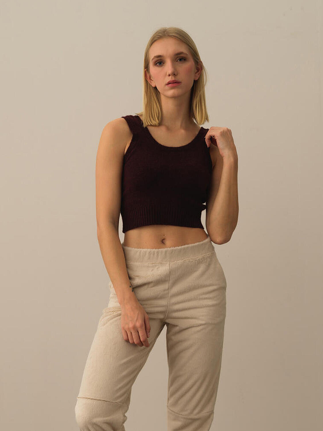 Bordo Regular Fit U Yaka Triko Atlet - 1