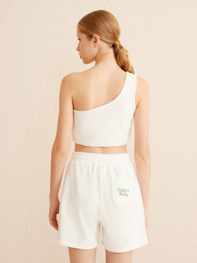Ekru Regular Fit Pamuklu Havlu Atlet (4)