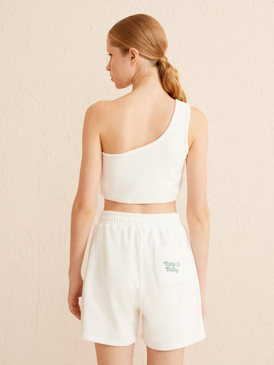 Ekru Regular Fit Pamuklu Havlu Atlet (4)