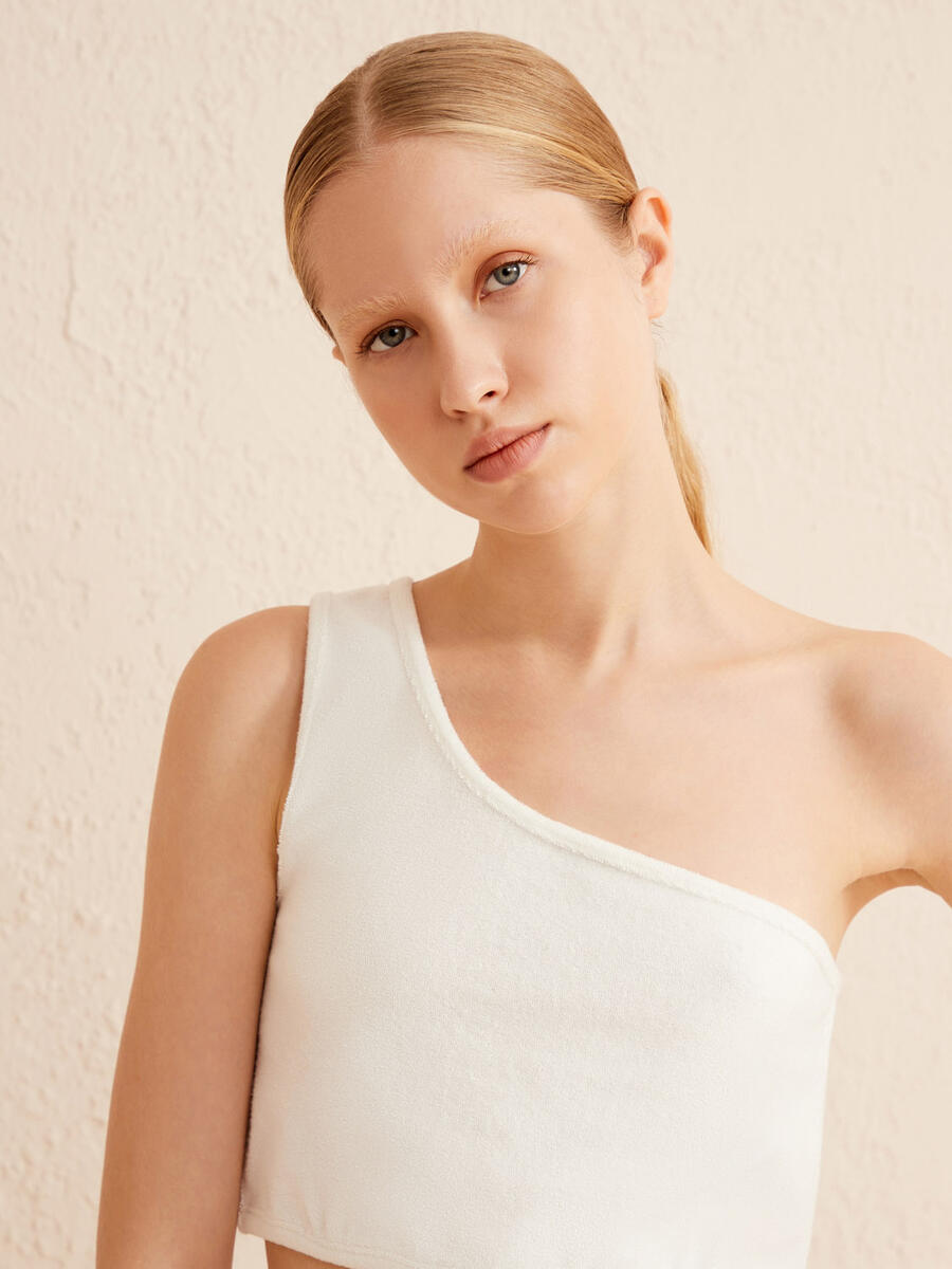 Ekru Regular Fit Pamuklu Havlu Atlet - 3