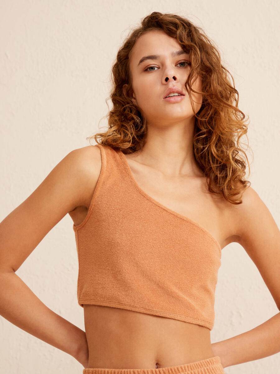 Kahverengi Regular Fit Pamuklu Havlu Atlet - 3