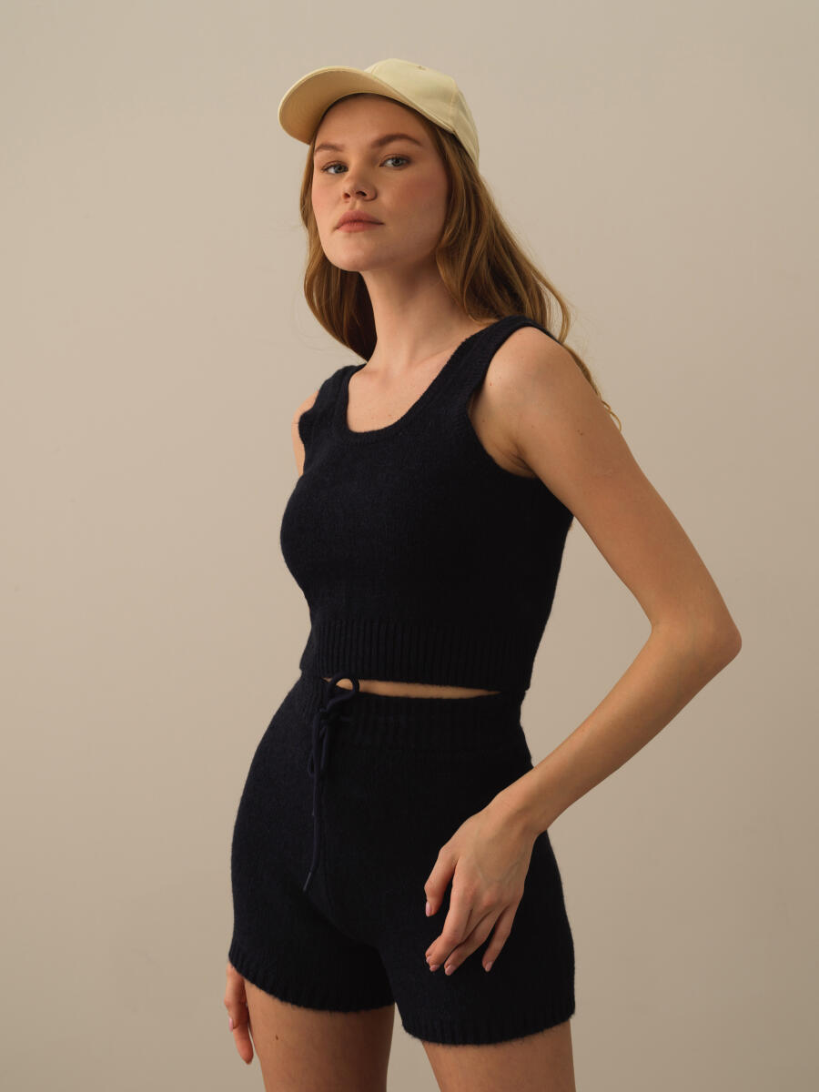 Lacivert Lüks Pamuk Dokulu Regular Fit Atlet - 3