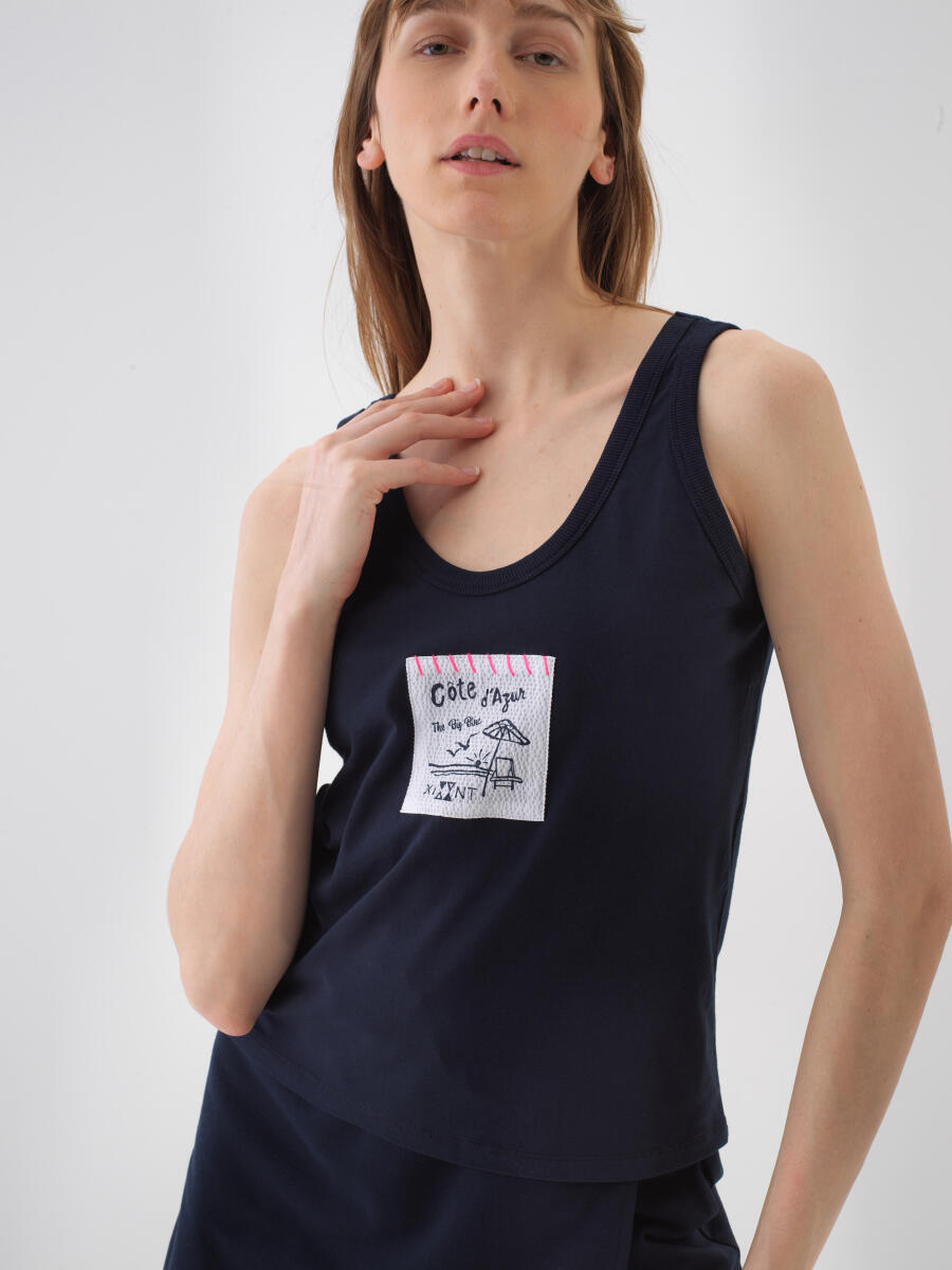 Lacivert Pamuk Dokulu Regular Fit Atlet - 1