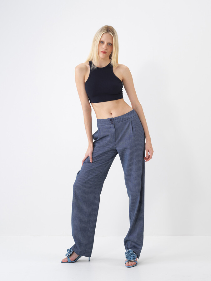 Lacivert Pamuk Dokulu Slim Fit Atlet (1)