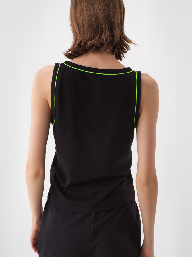 Siyah Pamuk Dokulu Regular Fit Atlet - 4