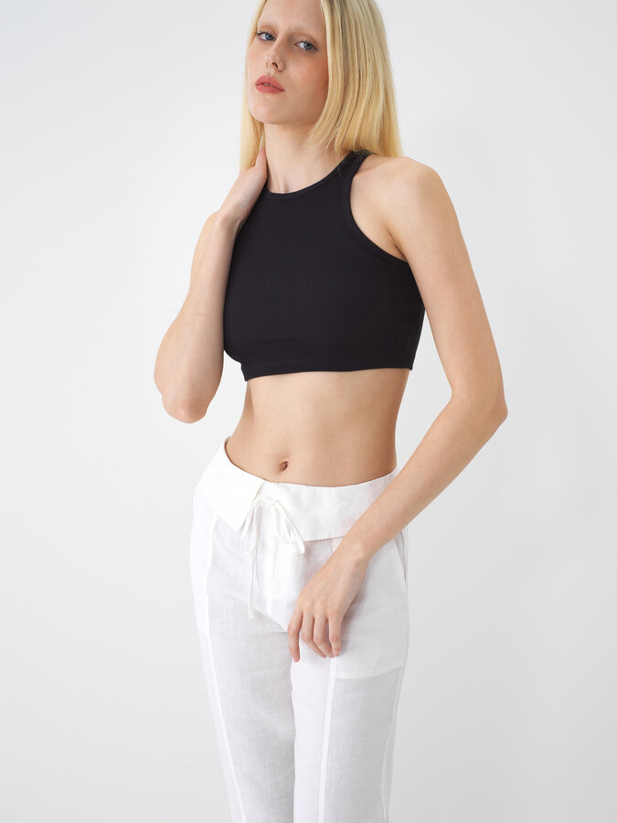 Siyah Pamuk Dokulu Slim Fit Atlet - 3