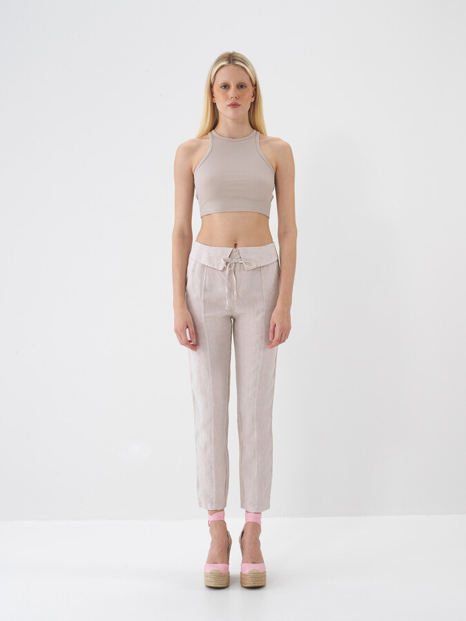 Taş Rengi Pamuk Dokulu Slim Fit Atlet (1)