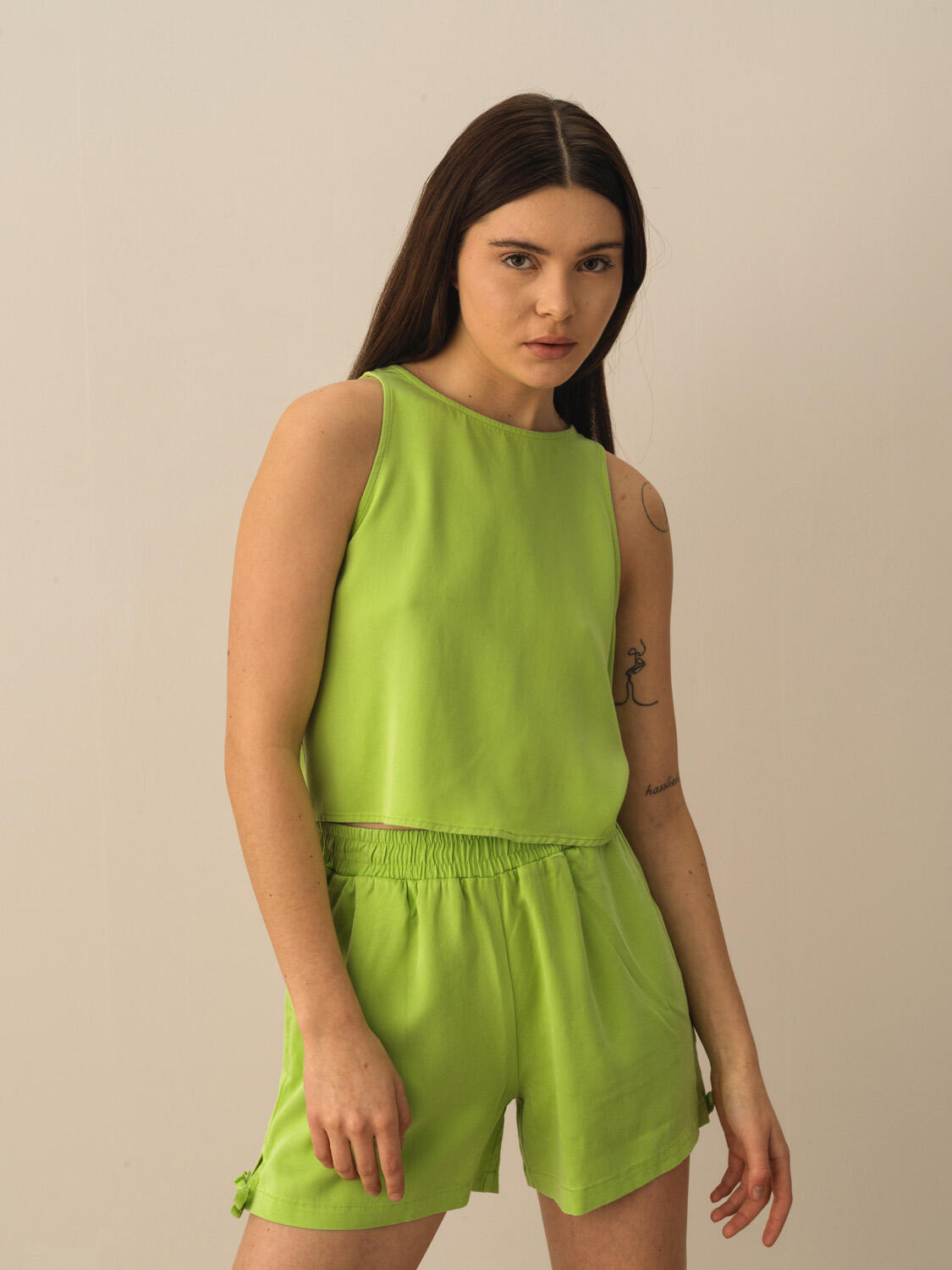 Yeşil Doğal Akışlı Regular Fit Atlet
