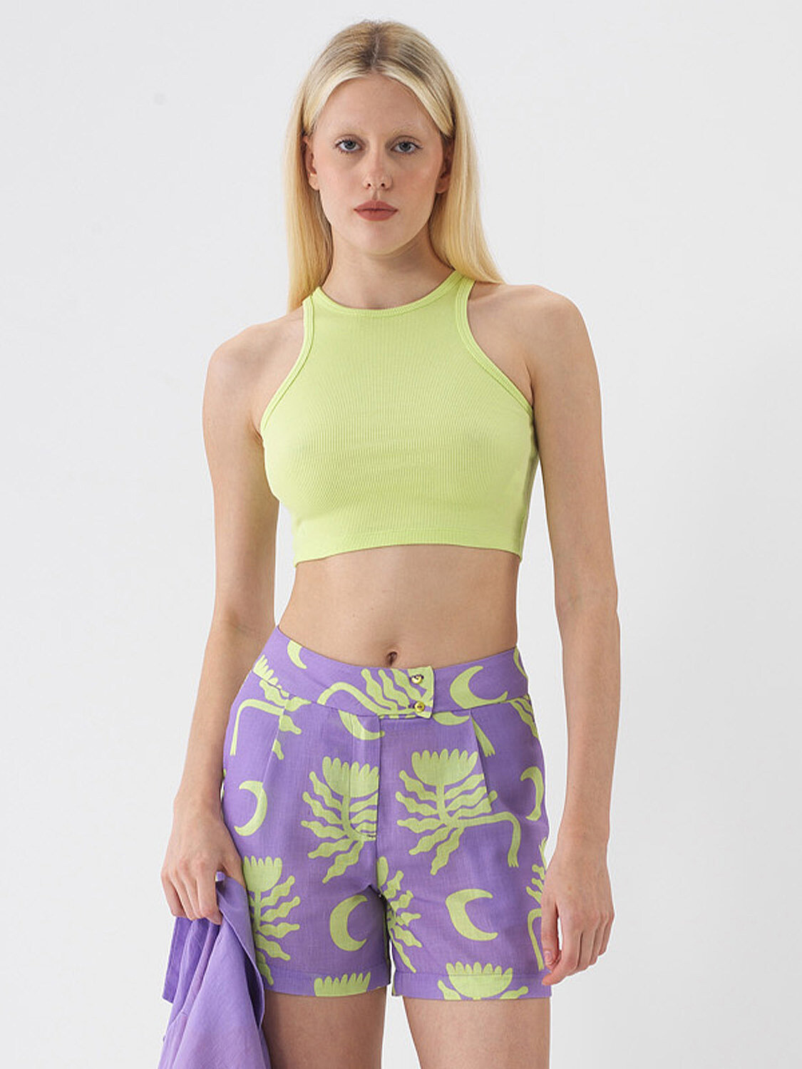 Yeşil Pamuk Dokulu Slim Fit Atlet