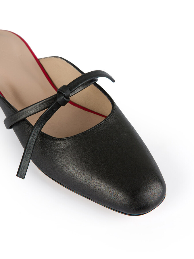 Siyah Neolit Taban Deri Terlik - Xint